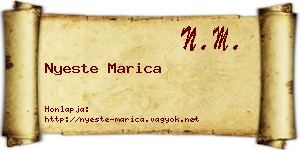 Nyeste Marica névjegykártya